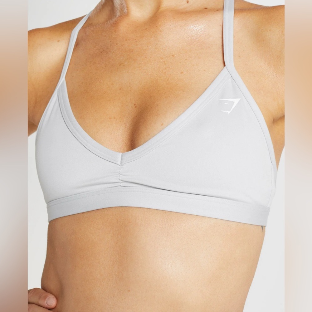 Gym Shark Light Grey Minimal Sports Bra